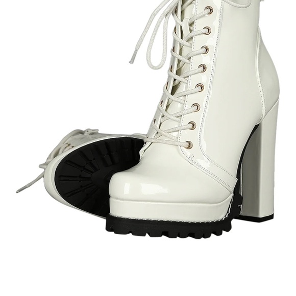 Montclair white Lace-Up Ankle Boots - Picture 3 of 4